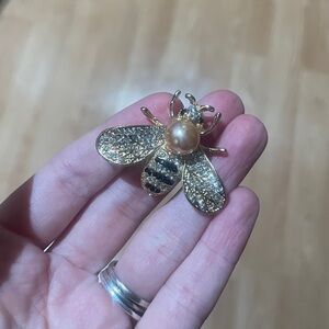 Gold and and black Bee Brooch